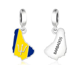 925 Sterling Silver Barbados Charm fits Pandora Bracelets