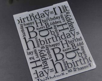Happy Birthday Plastic Embossing Folder