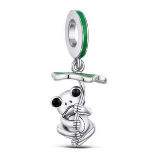 Frog Lilypad Charm fits Pandora Bracelets 925 Sterling Silver