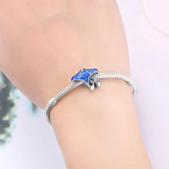 Sterling Silver Blue Manta Ray Charm Fits Pandora Bracelets - Etsy