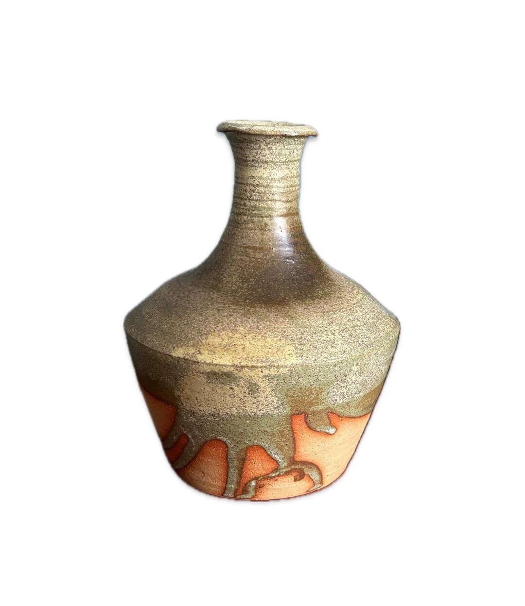 Vintage Studio Pottery Vase – Drip Glaze Stoneware – 1970s Earthy Brown ...
