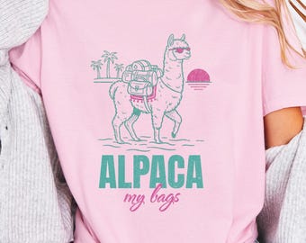 Alpaca My Bags Vacation Shirt, Retro Travel Tee, Summer Cruise Top