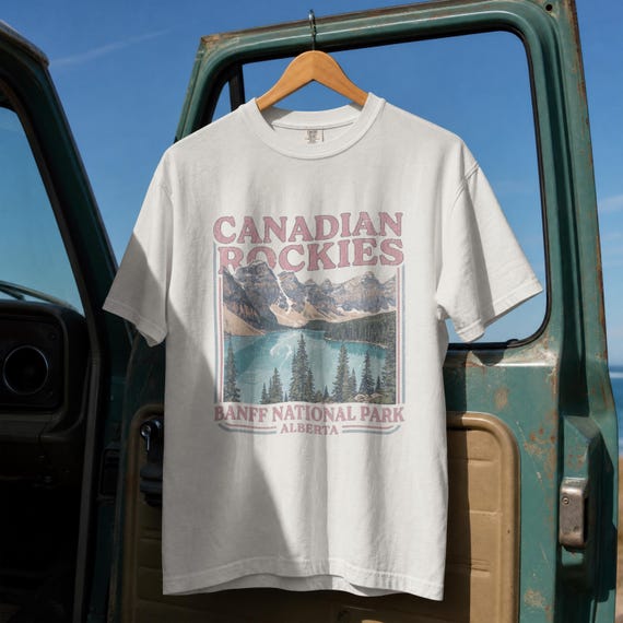 Canadian Rockies Banff National Park vintage landscape T-shirt | Alberta travel tee