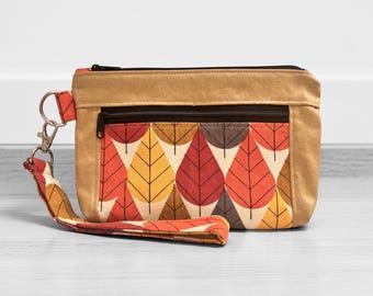 ダブルジッパー付きリストレット - スマホウォレット付きリストレット - 持ち運びに便利な小型財布