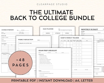 University Student Planner Bundle | 48-Page Printable Study Organizer (PDF Download)