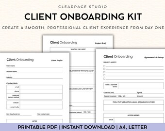 Client Onboarding Template | Freelancer Intake Form | Virtual Assistant PDF