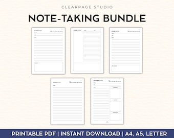 Cornell Notes Printable PDF | Study Template for Students | College Lecture & Revision Planner | Instant download