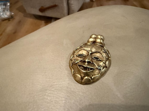 West African Tribal Mask Inspired Pendant or Pin