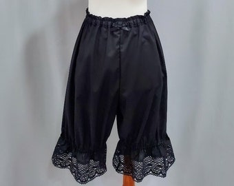 Extra Long Black Lace Gothic Lolita Bloomers for Women, "The Old School"