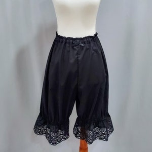 Extra Long Black Lace Gothic Lolita Bloomers for Women, "The Old School"