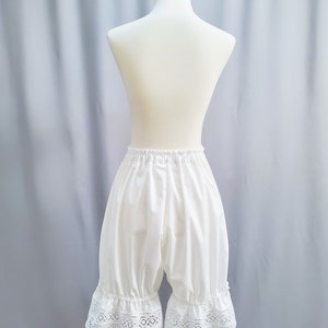 Extra Long White Lace Lolita Bloomers for Women, Victorian Cotton Lace Shorts, The Old School image 3