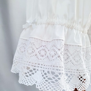 Extra Long White Lace Lolita Bloomers for Women, Victorian Cotton Lace Shorts, The Old School image 4