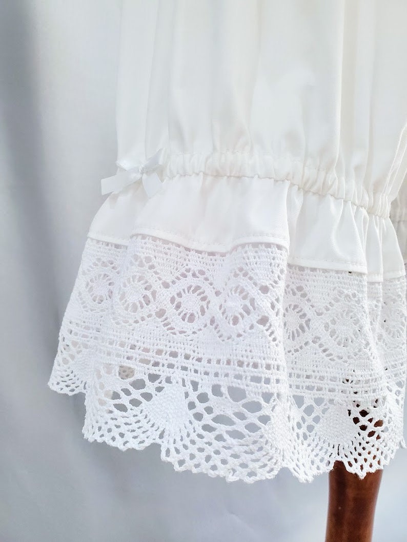 Extra Long White Lace Lolita Bloomers for Women, Victorian Cotton Lace Shorts, The Old School image 4