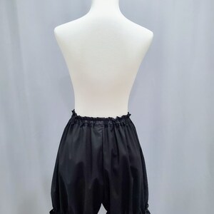 Plus Size Lolita Bloomers for Women, Black Poly Cotton Lace Shorts The Classic image 2