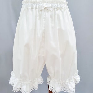 Lolita Bloomers for Women, White Cotton Lace Shorts, The Classic image 2