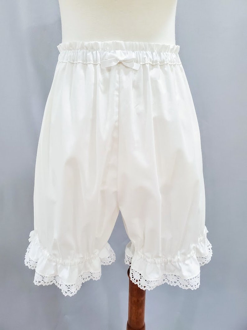 Lolita Bloomers for Women, White Cotton Lace Shorts, The Classic image 2