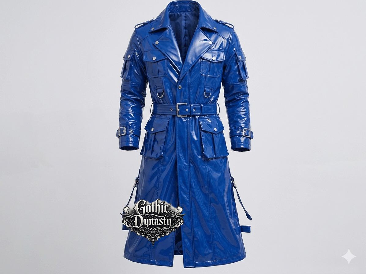 Men & Women PVC Vinyl Gothic Trench Coat–custom Color Cyber Punk
