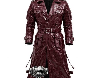 Men & Women PVC Vinyl Gothic Trench Coat–custom Color Cyber Punk