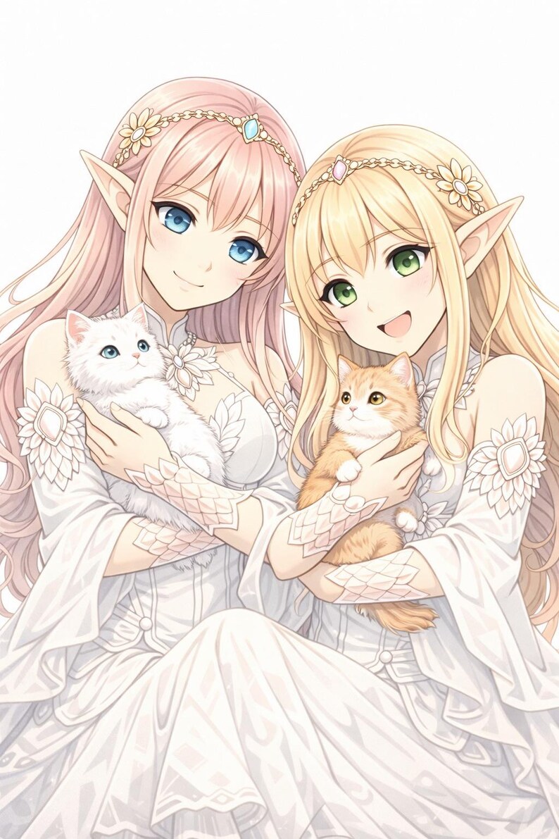 Elf Coloring Pages for Kids, Fantasy PDF Book, Printable Elf Girls ...