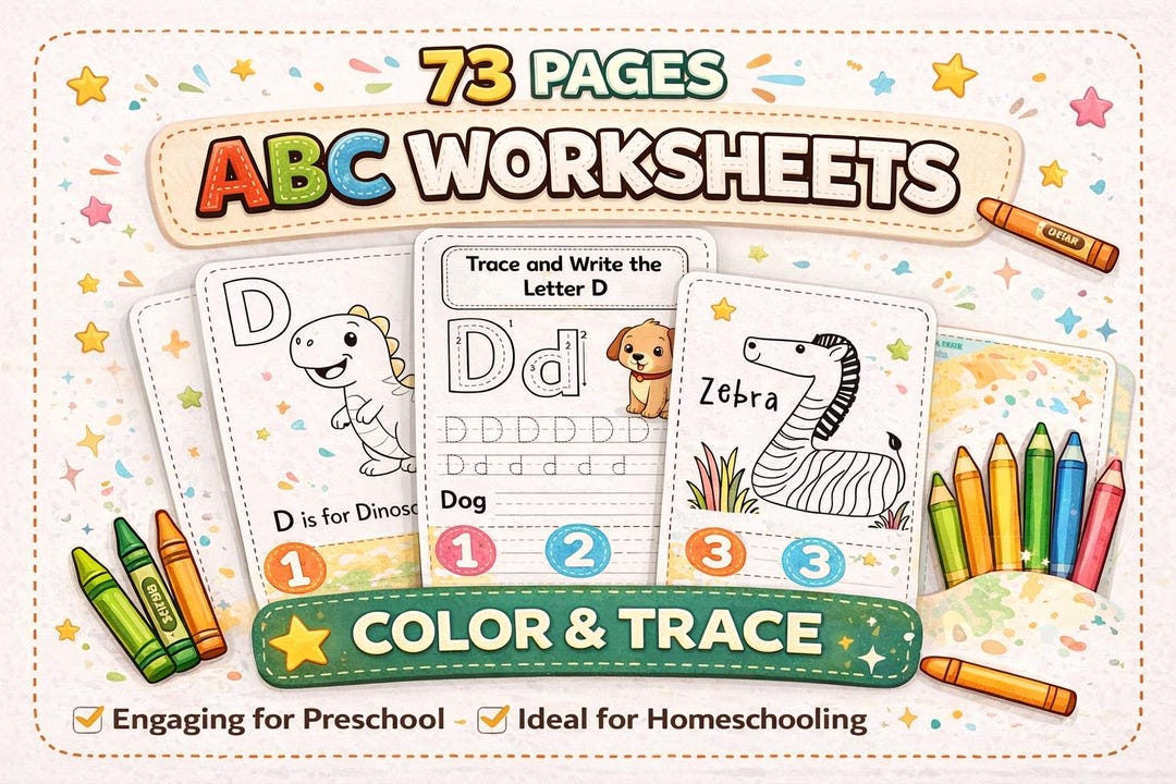 ABC Tracing Worksheets | Alphabet Coloring Pages for Preschoolers (PDF ...