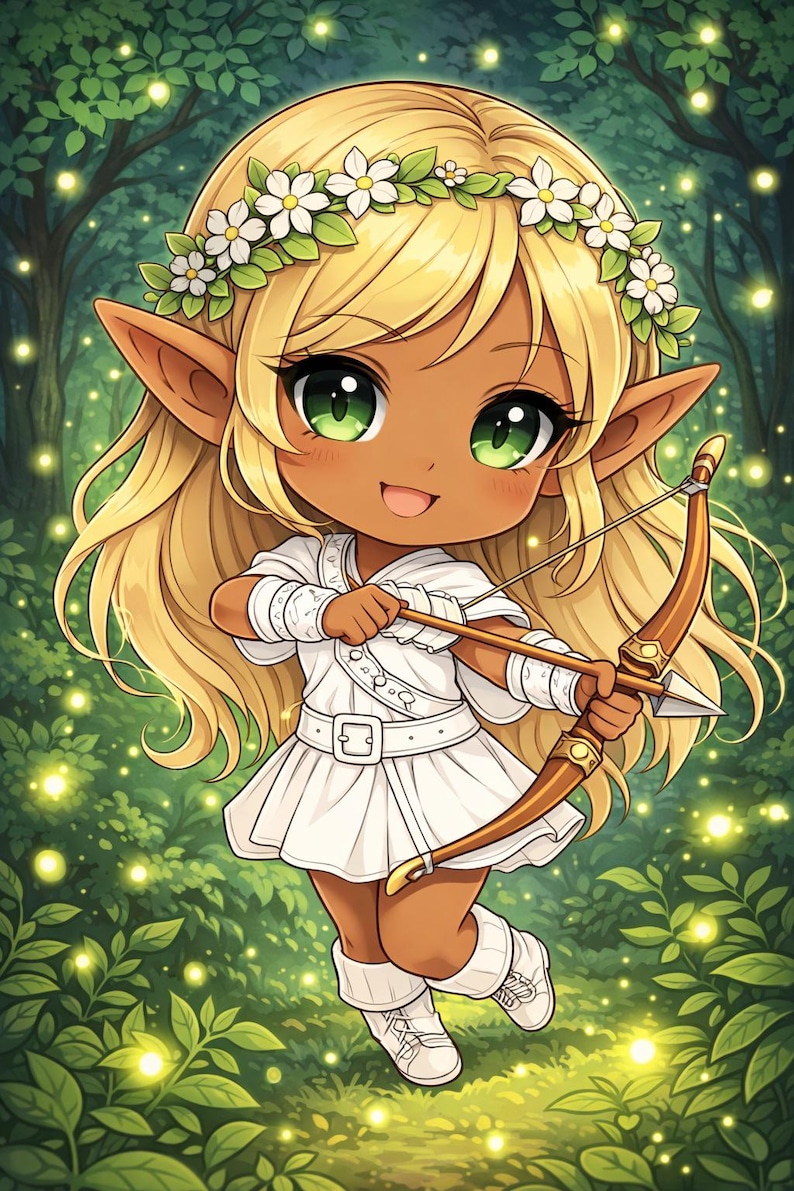 Elf Coloring Pages for Kids, Fantasy PDF Book, Printable Elf Girls ...