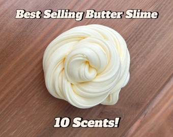 Soft Butter Slime | Stretchy ASMR Slime | UK Handmade Dessert Scented Slime | Vanilla, Lemon, Coconut, Raspberry & More