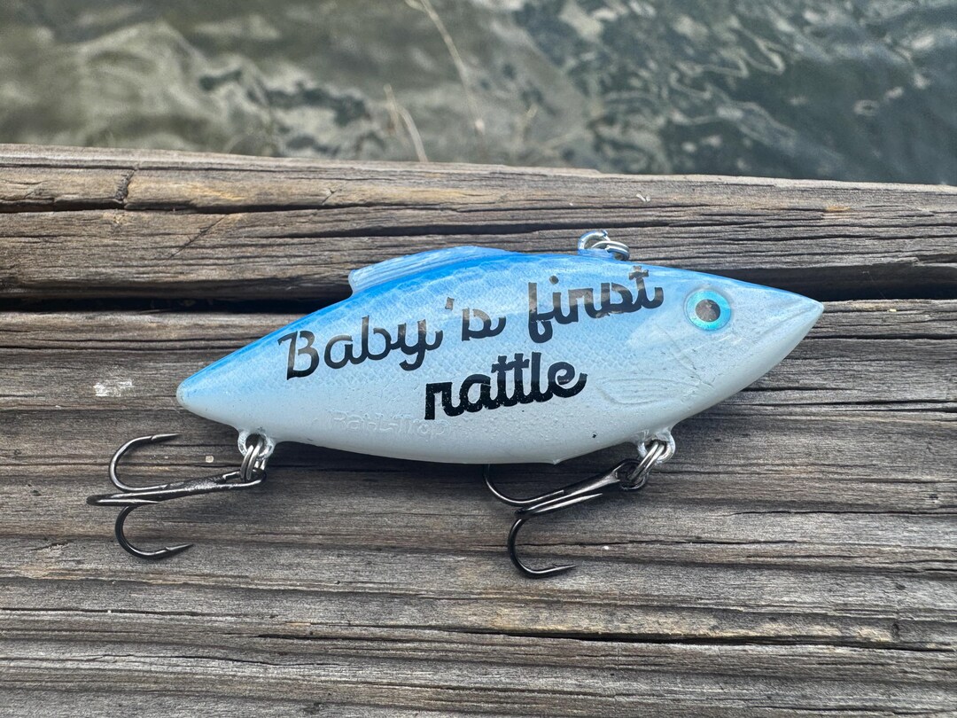Baby's First Rattle Fishing Lure: Custom Painted Lure Baby Announcement ...