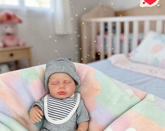 Muñeco bebé reborn realista de 30 cm (12 pulgadas) de silicona sólida, recién nacido durmiendo, juguete de colección