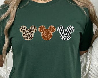 Disney Animal Safari Kingdom Shirt, Disney Mickey Mickey Head Cheetah T-Shirt, Disney Family Vacation Tee, Disney Mickey Leopard Gift