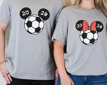 Disney USA 2026 Soccer Shirt, Mickey Minnie Football Fan Tee, Kids Sports Graphic TShirt, Soccer 2026 Fan Apparel