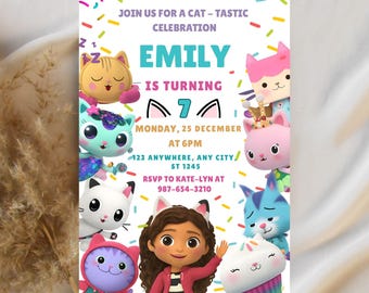 Editable Gabby's Dollhouse Birthday Invitation (Digital Download)