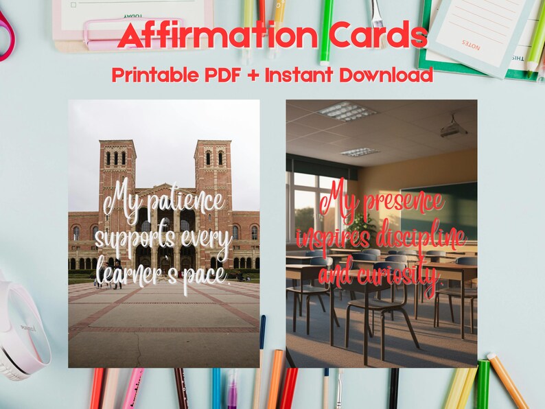 Teacher Affirmation Cards, Classroom Positivity, Printable PDF (digital ...