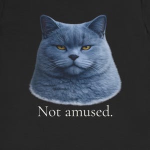British Shorthair Cat Shirt  | Funny “Not Amused” Cat Tee – British Blue Cat Lover Gift  | Grumpy Cat Meme Shirt  | Skeptical Cat T-Shirt