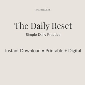 The Daily Reset | Simple Journal for Clarity | Guided Awareness Workbook | Mind Body Reset | Digital Download