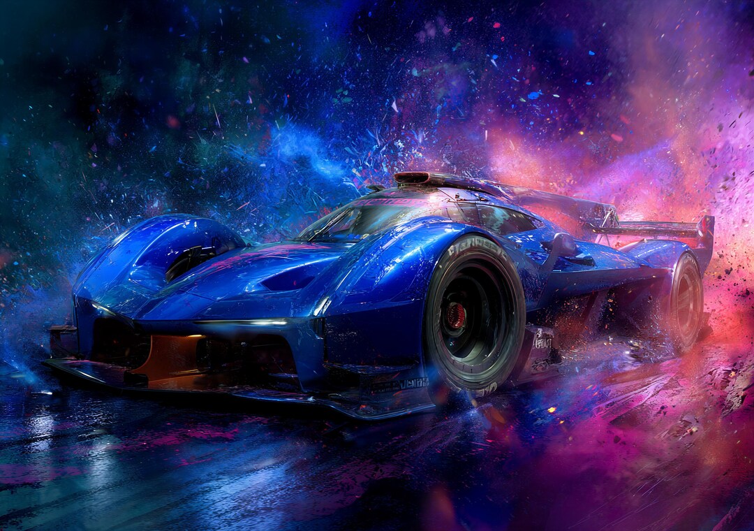 Blue Thunder Racing Blue Thunder | Racing Car Wall Art | Modern Motorsport Print | Bold ...