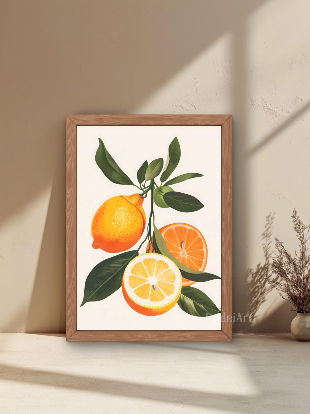 Orange Lemon Botanical Print, Citrus Wall Art Printable, Kitchen Poster ...