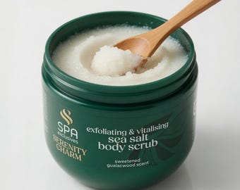 Sea Salt Body Scrub | Exfoliating Spa Skincare, Guaiacwood Scent