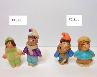 Gnomes-OOAK-Set of Boyfriend and Girlfriend Gnomes-Choice of 2 Sets-Polymer Clay -1 1/4" Polymer Clay Figures