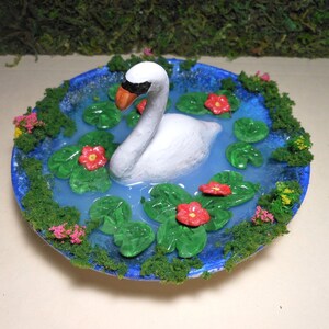 Fairy Garden Pond-OOAK-Swan/Lily Pads-Pond