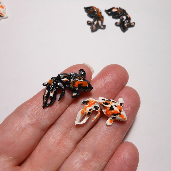 Koi Fish-Sets of 3 Koi Fish-2 Styles-Made To Order--1" lONG KOI