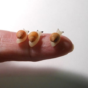 Tiny Glow Snails-One, Two or Three Polyner Clay Snails- Micro-Mini Glow in the Dark Snails-Made to Order