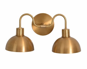 Handmade Brass Double Dome Wall Sconce