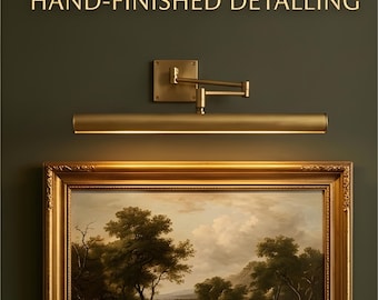 Handmade Adjustable Swing Arm Picture Light Brass Finish – Wall Mounted Art & Painting Illuminator