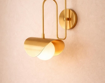 Handmade Brass Wall Sconce - Mid century Wall light