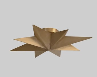Modern Brass StarBust Mid Century Star Shade Flush Mount