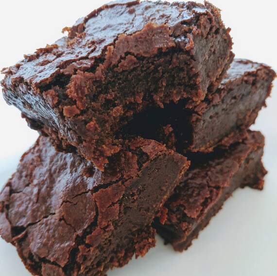 Small Batch Vegan Cacao Brownies Fudge Brownie Egg Free Etsy