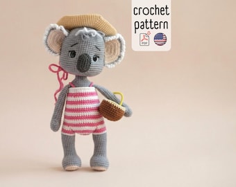 Patrón de crochet para la linda muñeca koala Thea PDF en inglés