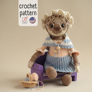 Haakpatroon oma luiaard, amigurumi-speelgoed luiaard, schattige dieren pdf-zelfstudie
