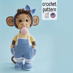 Virkmönster apa Molly amigurumi PDF