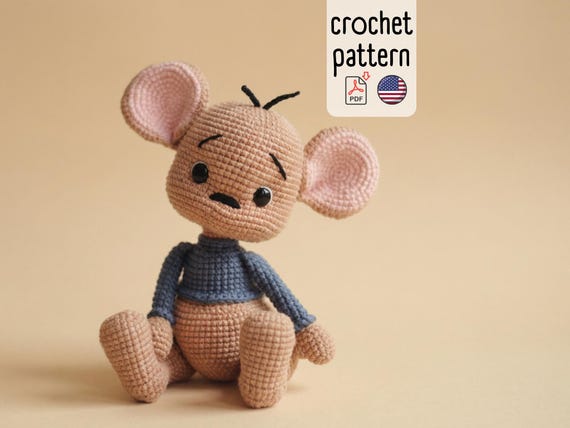 Crochet pattern cute kangaroo Little doll amigurumi PDF English
